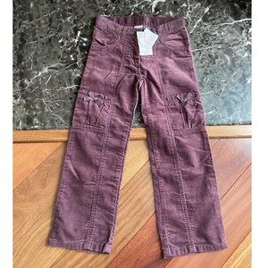 NEW Janie and Jack Pants Burgundy Sz 5 w Bows
